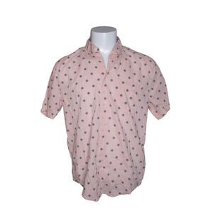 Abercrombie & Fitch Short Sleeve Button Up Shirt Light Pink Mens XL